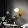 Wall Lamps Nordic Living Room Background Post Modern Bedroom Bedside Glass Ball Plant LED Deco Fixtures