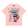 Hellstar t Shirt Rappe Erkek Kadınlar Tshirt Rapçi Yıkama Gri Ağır El Sanatları Unisex Kısa Kol Üst High Street Moda Retro Cehennem Kadın T-Shirt ABD Boyutu S-XL