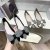 Casual Schuhe Sommer Frauen Wohnungen Flacher Mund Spitz Zehe Plaid Bowknot Dame Flache Große Größe 42 43 44 45 46 Slip On Mokassins Weibliche