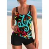 Swim Wear Womens Swimsuit Sleeveless Bikini Tvådel Sexig Holiday S-6XL Beach Set med färgglada mönster Print Aquatic Sports 240311