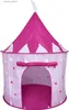 Barracas de brinquedo tenda de brinquedo princesa castelo jogar dobrável pop up rosa jogar casa menina e menino fingir jogo l240313