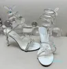 Chaussures habillées pour femmes, 9.5 cm, anneau de pied en cristal enveloppant, chaussures de Banquet stiletto de fête à la mode