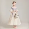 Kids Dress for Girls Costumes Wedding Birthday Year Party Tail Evening Elegant Princess Summer Childrens 412 Yrs 240228