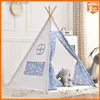 장난감 텐트 1.6m/1.35m Childrens Tent Teepee Tent for Kids 휴대용 Tipi Infantil House 어린이 놀이 집 어린이 텐트 LED LIGHT DECARATIO L240313