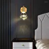 Wall Lamp Bedside Bedroom Light Luxury Crystal Modern Simple All Copper Creative Living Room TV Background