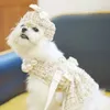 Vêtements de chien Robe de princesse Chiot Automne Printemps Jupe de mode Harnais pour animaux de compagnie Petit béret doux Chat Traction Corde Yorkshire Chihuahua Caniche