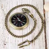 Pocket Watches antik stil klocka öppen ansikte timepiece män kvinnor bronsklocka med romersk siffra ringhalsband hänge legeringskedja