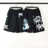 Graffiti Pigeon Terry Materiaal Heren Dames Shorts Zomer Sportstijl Herenshorts Katoen Zwart