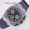 AP Hot Watch Racing Watch Royal Oak 26420TI Синий дисковый хронограф Мужские часы Титановый металл Автоматические швейцарские роскошные часы Отображение даты Полный диаметр 43 мм