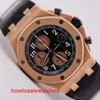 Ikonische AP-Armbanduhr für Damen, Epic Royal Oak Offshore 26470OR, Herrenuhr mit schwarzem Zifferblatt, 18 Karat Roségold, Chronograph, automatischer mechanischer Schweizer Namensuhrensatz mit Durchmesser