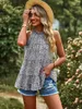 Women's Blouses M Temperament Casual Halter Neck Sleeveless Top 2024 Spring Summer Loose Fashion Floral