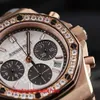 AP Watch Дизайнерские часы с бриллиантами Royal Oak Offshore 26231or Автоматическое оборудование Женское внешнее кольцо Оригинальный бриллиант из 18-каратного розового золота Полный комплект