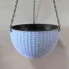 Baskets Thick Hanging Basket Imitation Rattan Flower Pot Garden Pot Plastic Round Resin Hanging Basket Garden Planters Indoor Outdoor