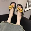 Slippers Sandals Internet Internet Slippers Daisy Slippers for Womens Fashion Teledsile Propoyile Standals Style Fairy Fairy Strice Flated Instagram Shoesh240313