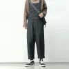 2021 Overalls Männer Bib Overalls Große Tasche Lose Gerade Feste Beiläufige Cargo Hosen Arbeitskleidung Kleidung Braun Schwarz