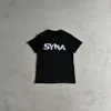 SYNA World T-shirt American Street Casual Hip-Hop kortärmade toppar för män och kvinnor med Crystal Print T-shirt