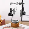 Candle Holders Christmas Decoration Glass Cup Lid Stainless Steel Rotating Carousel Holder Walking Light Candlestick