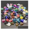 Charmes 20mm Assortiment Stripe Agate Coeur Pierre Pendentifs Pour Boucles D'oreilles Collier Fabrication De Bijoux Drop Livraison Résultats Composants Dhkip