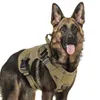 Тактическая шлейка для собак K9, жилет для рабочих собак, нейлоновый поводок для банджи, тренировочный поводок для бега для средних и крупных собак, немецкая овчарка297e