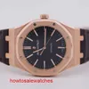 Highend Hot AP Wrist Watch Royal Oak 15400 eller Mens Watch Rose Gold Black Face Automatisk mekanisk schweizisk berömd klockbranschklänningsklockor Lyxig sportdiameter