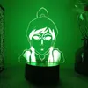 Nachtlichter Avatar Der letzte Airbender Korra 3D-LED-Lampe für Schlafzimmer Manga Anime Actionfigur Dekoration Kinder Hoom Geschenk