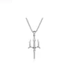 Pendant Necklaces Classic Fashion Trident Pendant Necklace for Men Simple High Quality Charm Silver Color Necklace Party Jewelry L24313