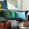 Federa in pelle scamosciata solida per cuscino Verde Blu navy Grigio Copertina decorativa per la casa con frange 45x45 cm/60x60 cm/30x50 cm