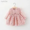 Jurken voor meisjes babzapleume Kleding Schattige Koreaanse babyprinses Jurk Kant Bloemen Jurken Peuter Herfstkleding 050 ldd240313