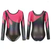 Stage Wear Girls' Dance Costumes Long Sleeved Sparkly Tumbling Gymnastics Clothing Fashion 5-12Y.