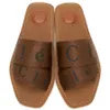 Designer Loe Chinelos Paris Moda Mulheres Woody Flat Mule Slides Sandálias Luxo Verão Praia Chinelo Vela Branco Preto Rosa Olive Malha Bordado Tamanho Grande 34-42