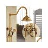 Conjuntos de chuveiro de banheiro Tuqiu Banheira e chuveiro Torneira Gold Bronze Jade Set Wall Mounted Rainfall Hand Bathroom Sets Drop Delivery Home Gard Dheqq