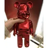 Obiekty dekoracyjne figurki 26 cm posiłek Bearbrick 400 srebrna statua żywica niedźwiedź cegła rzeźba