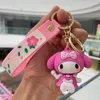 Kawaii rosa purpel kuromi chaveiro bonito dos desenhos animados boneca pingente carro chaveiro mochila ornamentos acessórios presente de férias para amigos 2024