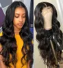 Perruque Lace Closure Wig malaisienne Remy naturelle, cheveux humains, Body Wave, 4x4, 30 pouces, 13x4, Transparent HD, pour femmes noires, 7699541