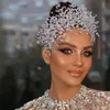 Lüks ışıltılı kristaller gelin başlıkları kafa bandı gümüş rhinestones kadın kafa bandı küpeleri düğün gelinleri takı seti bayanlar saç aksesuarları