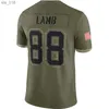 المشجعون يتصدرون قمصان كرة القدم المخيطات كرة القدم 88 CEEDEE LAMB للنساء الشباب S-3x Orange Black White Jerseyh240313