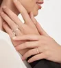 Designer's Fashionable and Exquisite 18K Rose Gold Inlaid Single Diamond Couple Ring Love Gift