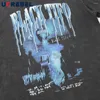 T-Shirts für Herren, Sommer, Retro-Briefdruck, Halbarm-T-Shirt, Herren-Streetwear, lockerer Rundhalsausschnitt, gewaschene Distressed-Baumwolle, kurze Ärmel