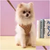 犬の首輪が茶色の文字トレンディなペットチェストと屋外用品のためのショーダーストラップシュナウザーテディベアリーシュドロップデリバリーot9nx