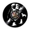 Labrador Golden Retriever Perro Disco de vinilo Reloj de pared Casa Decoración para mascotas Lámpara de pared Reloj colgante Pug Animal Amante de los perros Regalo X07262623