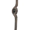 Relógio masculino esportivo marrom digital quartzo 2100, hora mundial, completo, à prova d'água, LED, mostrador grande, série Oak