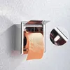 Toalettpappershållare matt svart toalettpappershållare rostfritt stål väggmonterad krom badrum rullvävnadspapper med täckning 240313