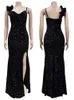 Casual Dresses Idress Women's Sequins Overlay High Slit Long Maxi Dress Velvet Sequin Christmas Outfits Party Club Wear Evening Gown