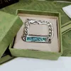 Bracciale vintage retrò da uomo Braccialetti a maglie cubane smaltate placcate bianche Designer Lettera Moda donna Personalizza Portagioie in oro Regalo per ragazza