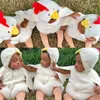 Barboteuse à manches longues pour bébés filles et garçons, body à capuche, mignon poussin pelucheux, combinaison pour nourrissons de 0 à 24 mois, Costume de Cosplay