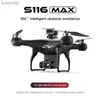 Drones Nuevo S116 MAX Drone Profesional 8K WIFI FPV Cámara GPS 360 Evitación de obstáculos Motor sin escobillas RC Quadcopter Mini Dron Juguete 24313