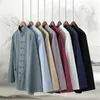 Vêtements ethniques 1pcs coton lin rétro hommes chinois traditionnel Hanfu chemise couleur unie uniformes décontractés à manches longues Tai Chi Tang