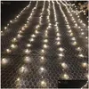 Decorazione per feste Centrotavola a soffitto Reti metalliche a LED Stringa di luce Rete a stella Lampada per riso Finestra El Ornamento Consegna a goccia Giardino domestico Fes Otix3