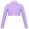 Scene Wear Kids Girls Gymnatics Ballet Jazz Dance T-Shirt Toppar Solid Color LongeCeSes Turtleneck Crop Top Sports Cheerleading Costumes