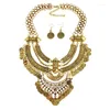 Halskette Ohrringe Set Vintage Mehrschichtige Münze Boho Ohrring Goldene Silber Farbe Halsreifen Halsketten